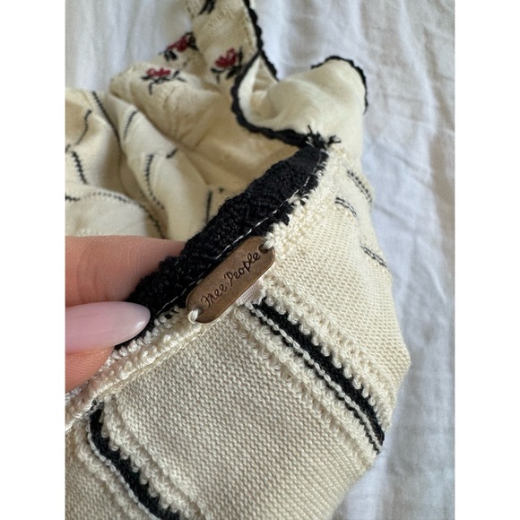 Free People Rose Bud Knit Top in Ivory Combo - Picture 5 of 5